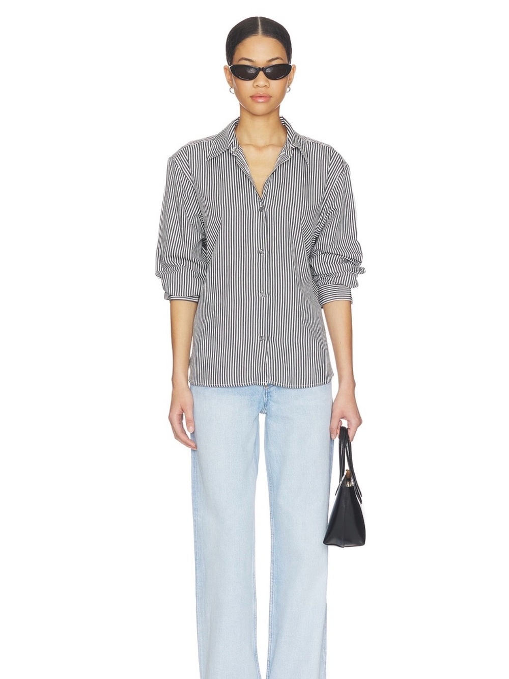 Agolde Theo Blouse in Solene Stripe